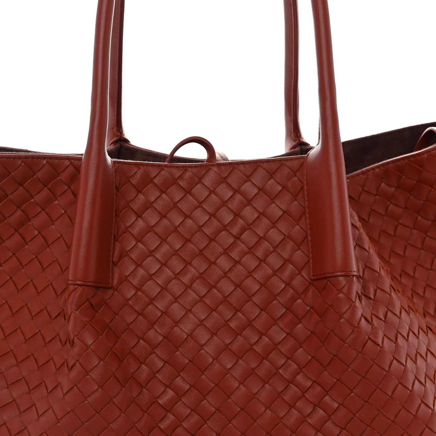 Bottega Veneta Calfskin Intrecciato Large Pinacoteca Reversible Tote Rust Deep Mahogany - Image 8