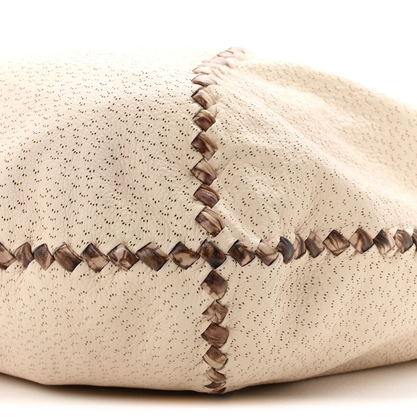 Bottega Veneta Cervo Deerskin Perforated Pekary Hobo Cream - Image 10