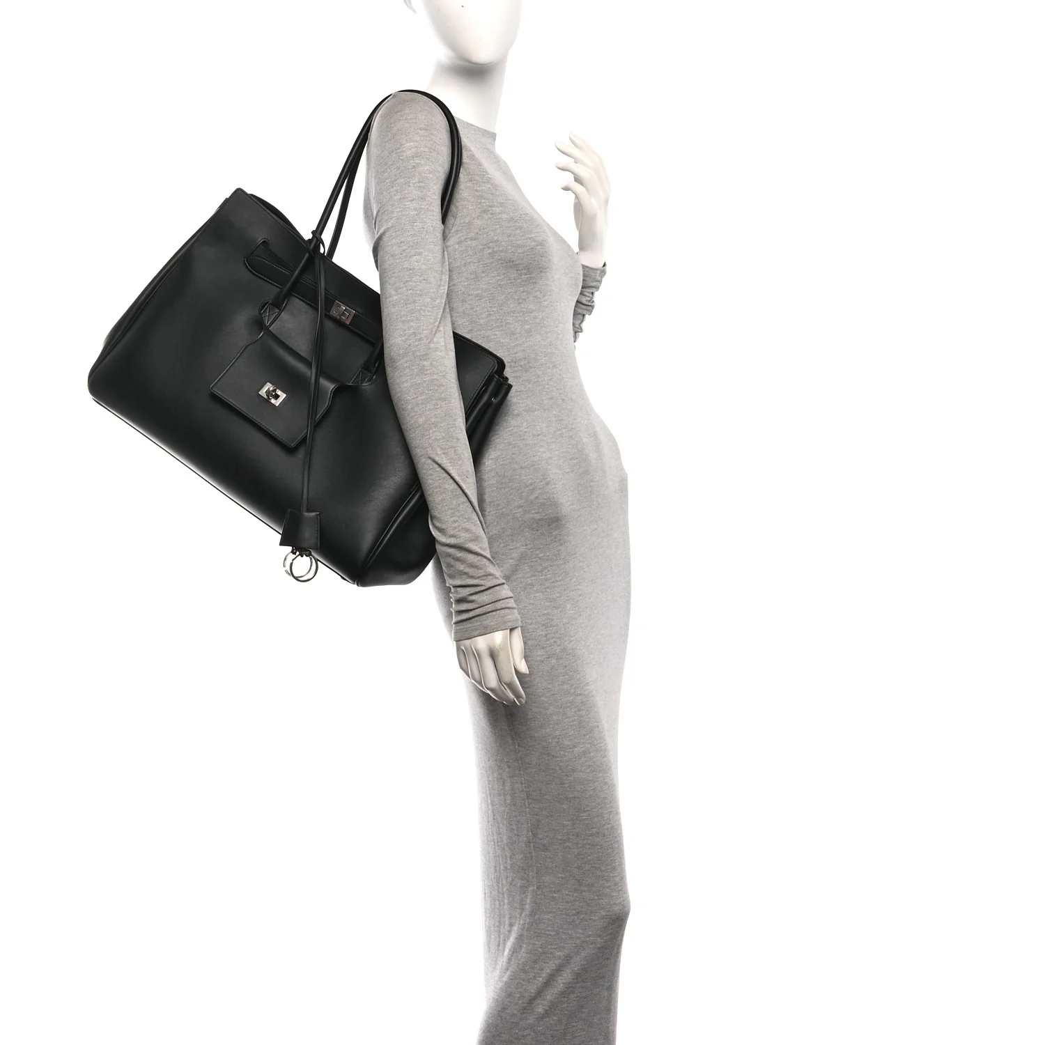 Balenciaga Smooth Calfskin Large Bel Air Carry All Bag Black - Image 2