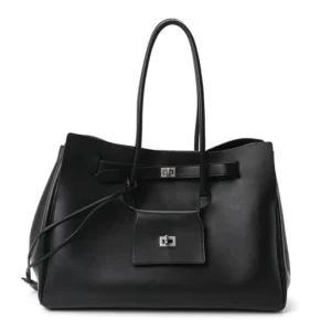 Balenciaga Smooth Calfskin Large Bel Air Carry All Bag Black