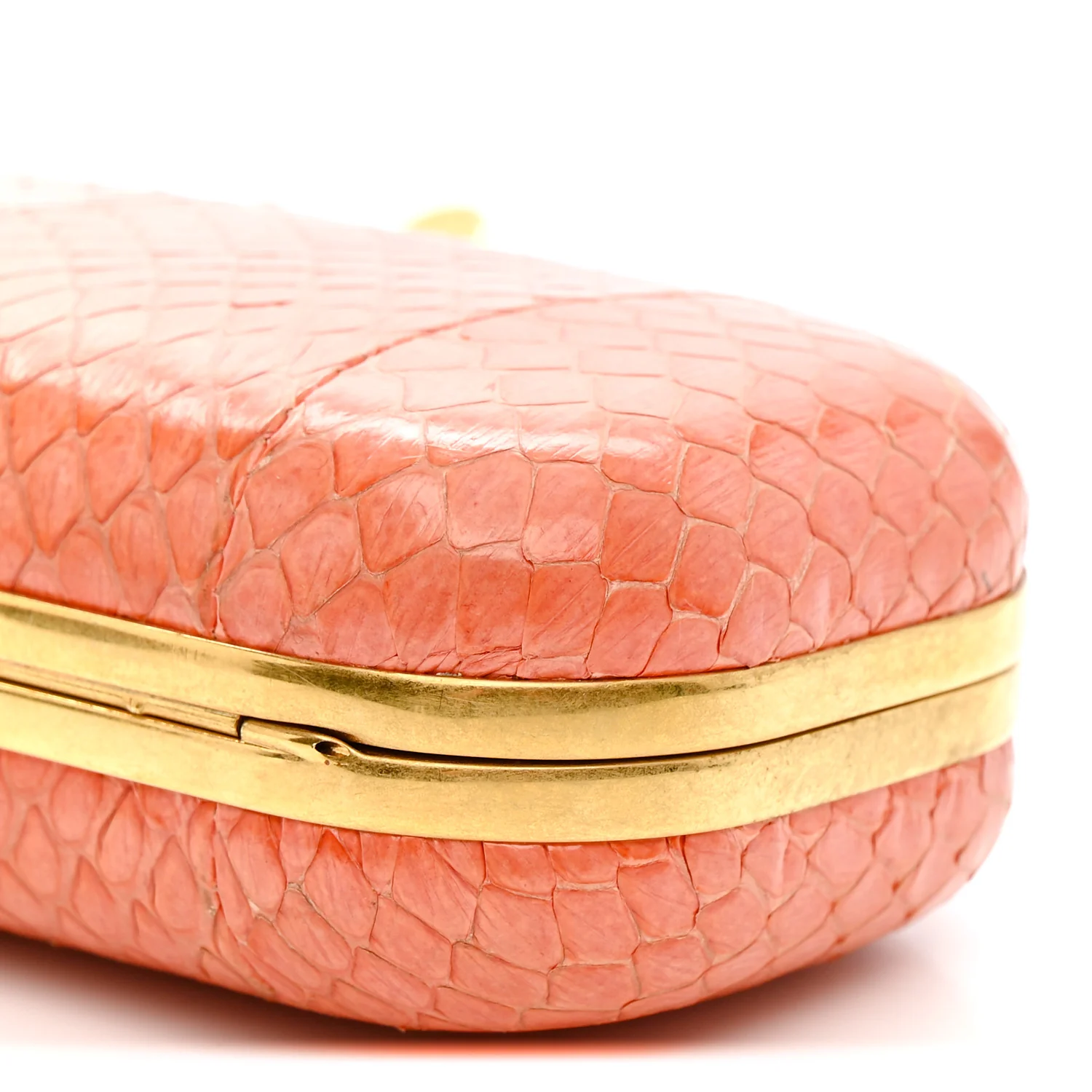 Alexander McQueen Snakeskin Knuckle Box Clutch Orange - Image 10