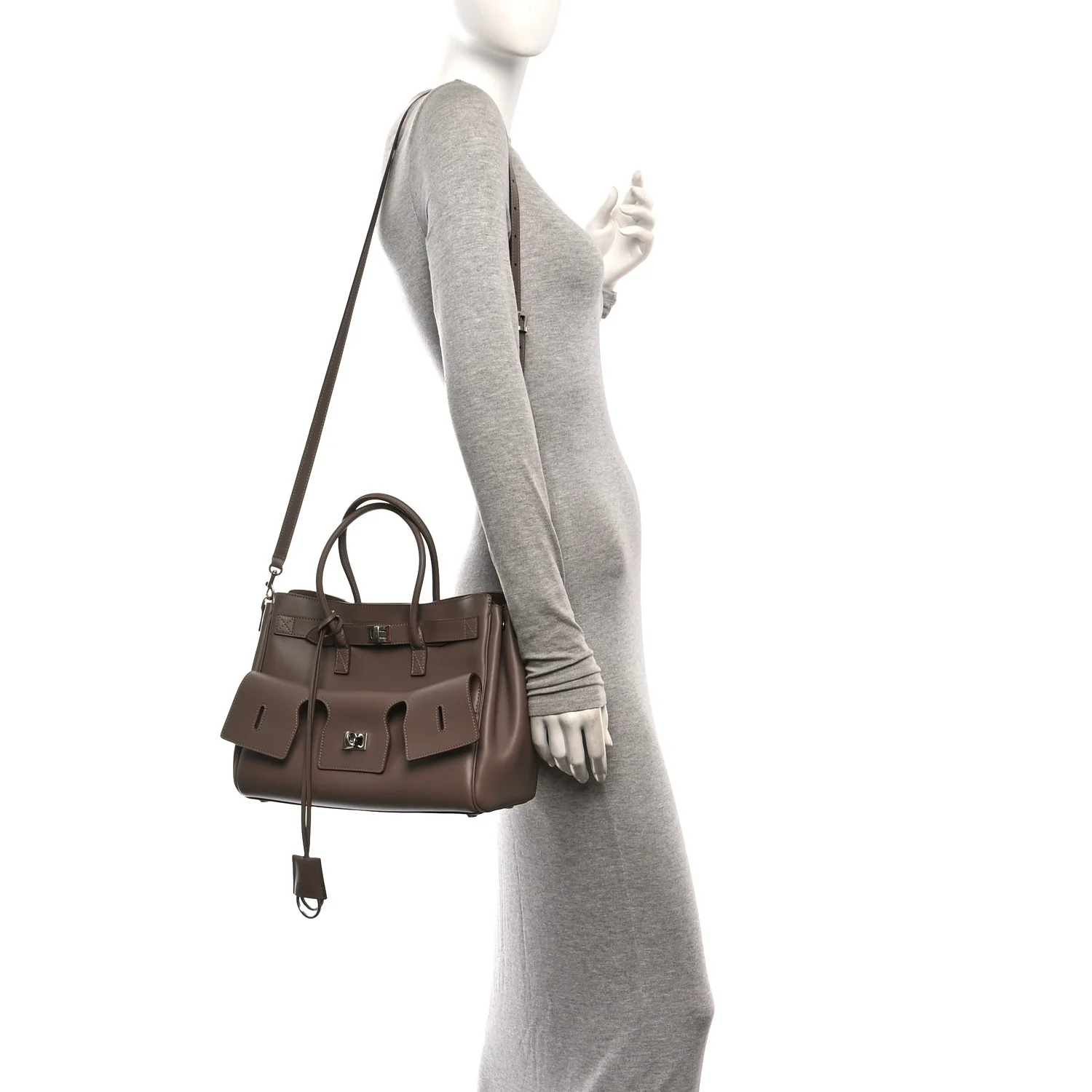Balenciaga Smooth Calfskin Small Bel Air Carry All Bag Taupe - Image 2