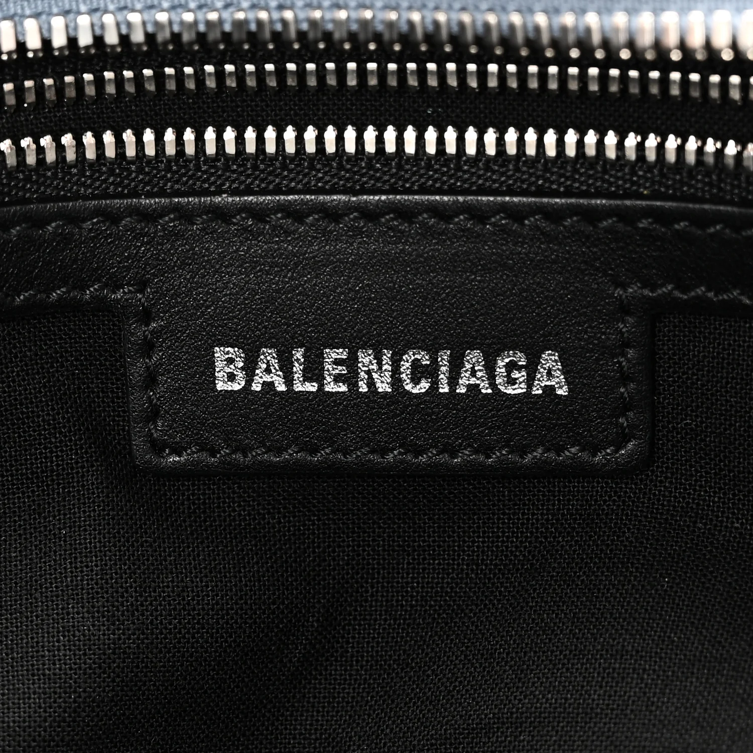 Balenciaga Washed Frayed Denim Crystal Neo Cagole City Handbag Blue - Image 7