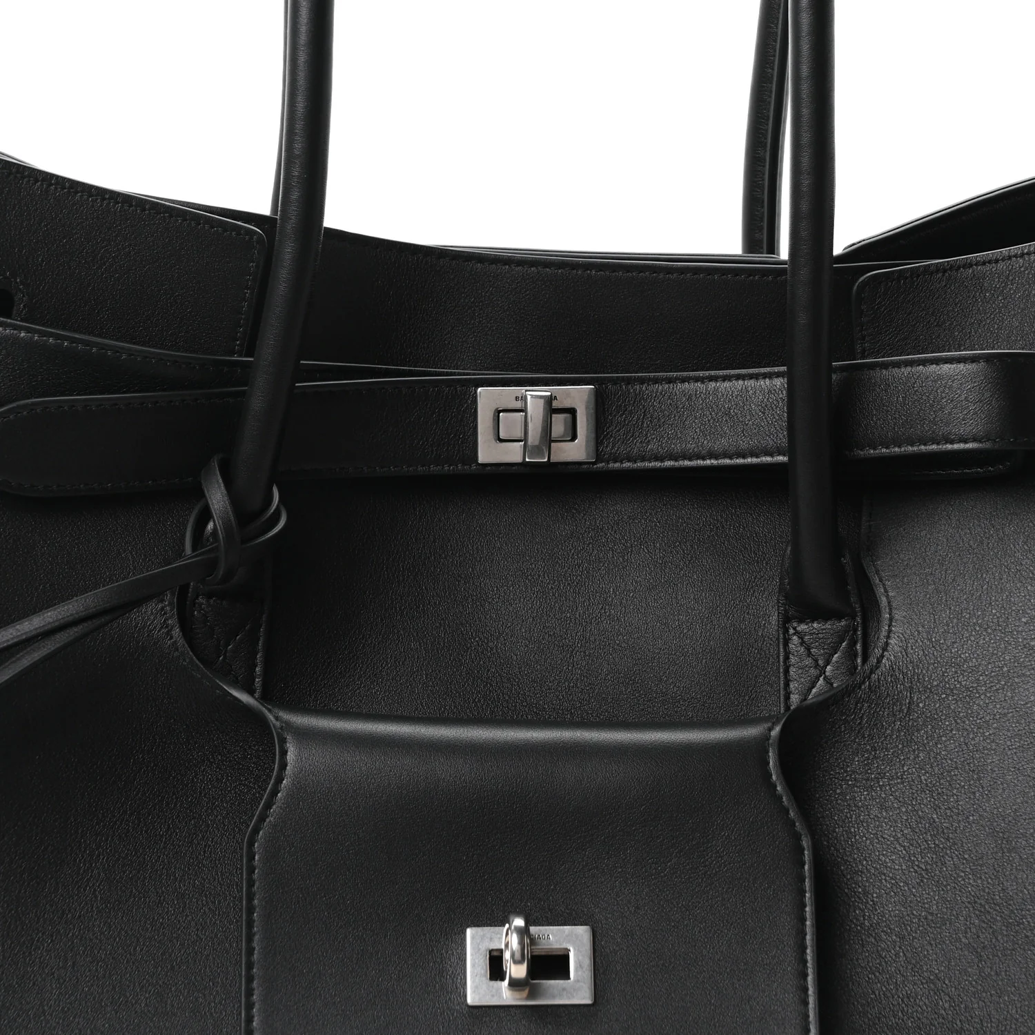 Balenciaga Smooth Calfskin Large Bel Air Carry All Bag Black - Image 7