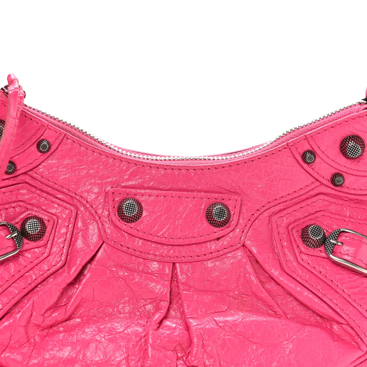 Balenciaga Agneau Arena Le Cagole Shoulder Bag XS Hot Pink - Image 9