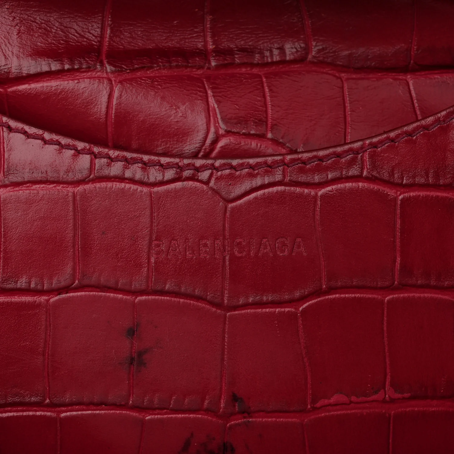 Balenciaga Calfskin Crocodile Embossed Neo Classic Silver Hardware S City Raspberry - Image 12