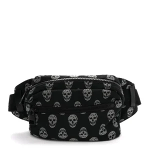 Alexander McQueen Jacquard Skull Belt Bag Black White