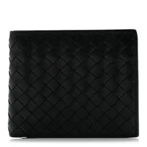Bottega Veneta Nappa Intrecciato Bi-Fold Wallet Black