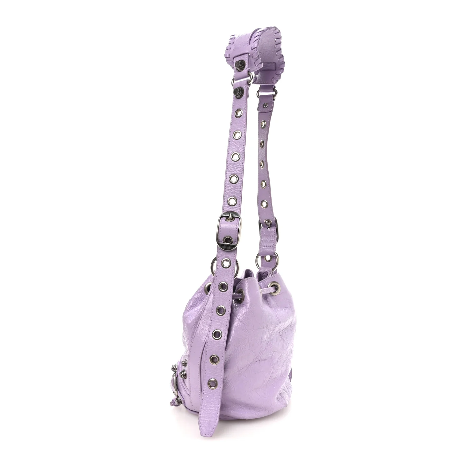Balenciaga Agneau Arena Le Cagole Bucket Bag XS Lilac - Image 3