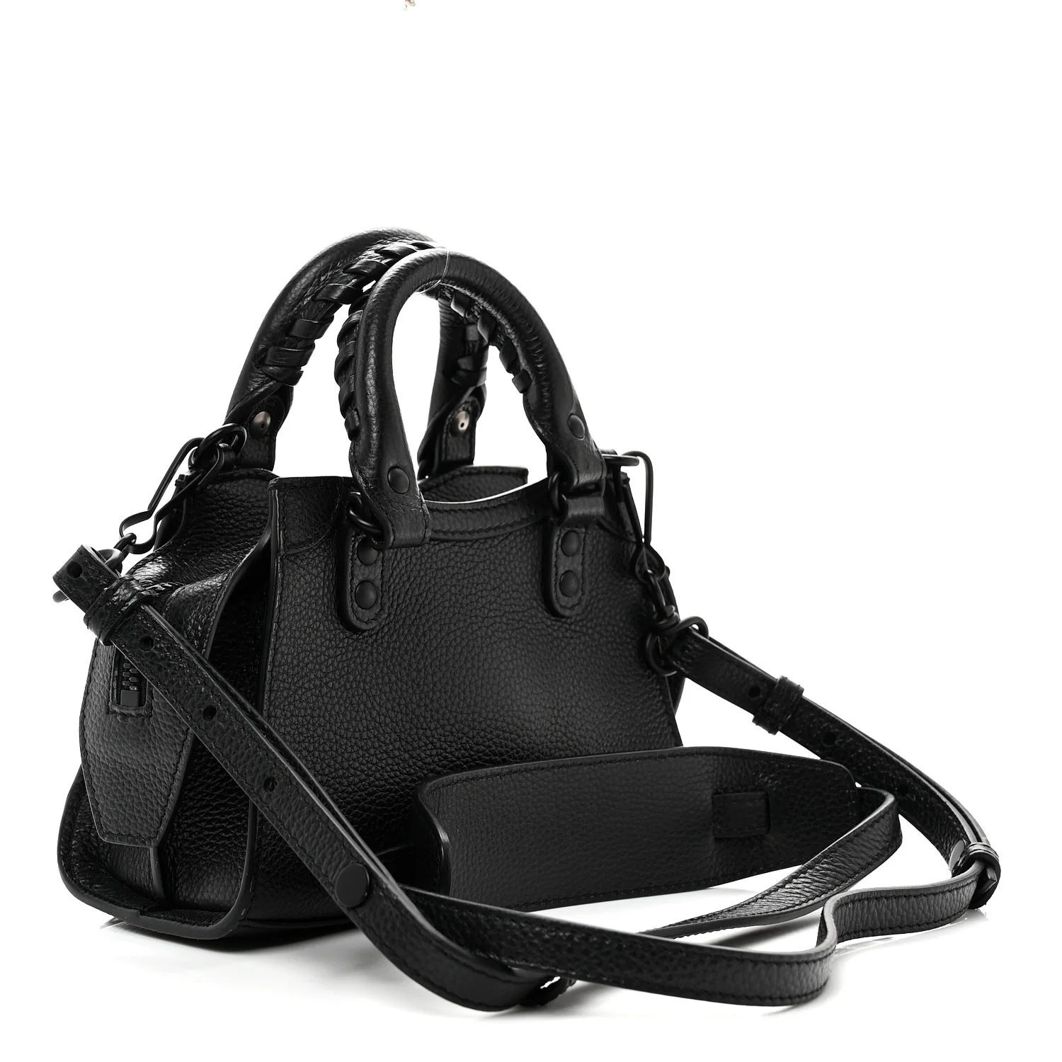 Balenciaga Grained Calfskin Neo Classic Black Hardware Nano City Crossbody Black - Image 3