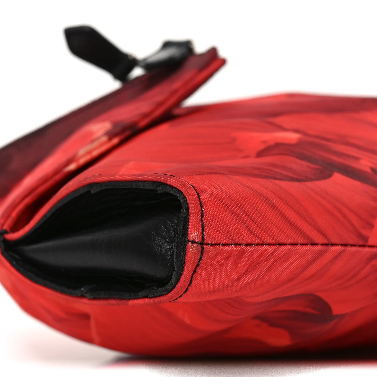Alexander McQueen Silk Floral Print Clutch Red Multicolor - Image 7