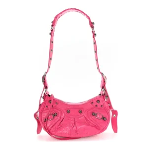 Balenciaga Agneau Arena Le Cagole Shoulder Bag XS Hot Pink