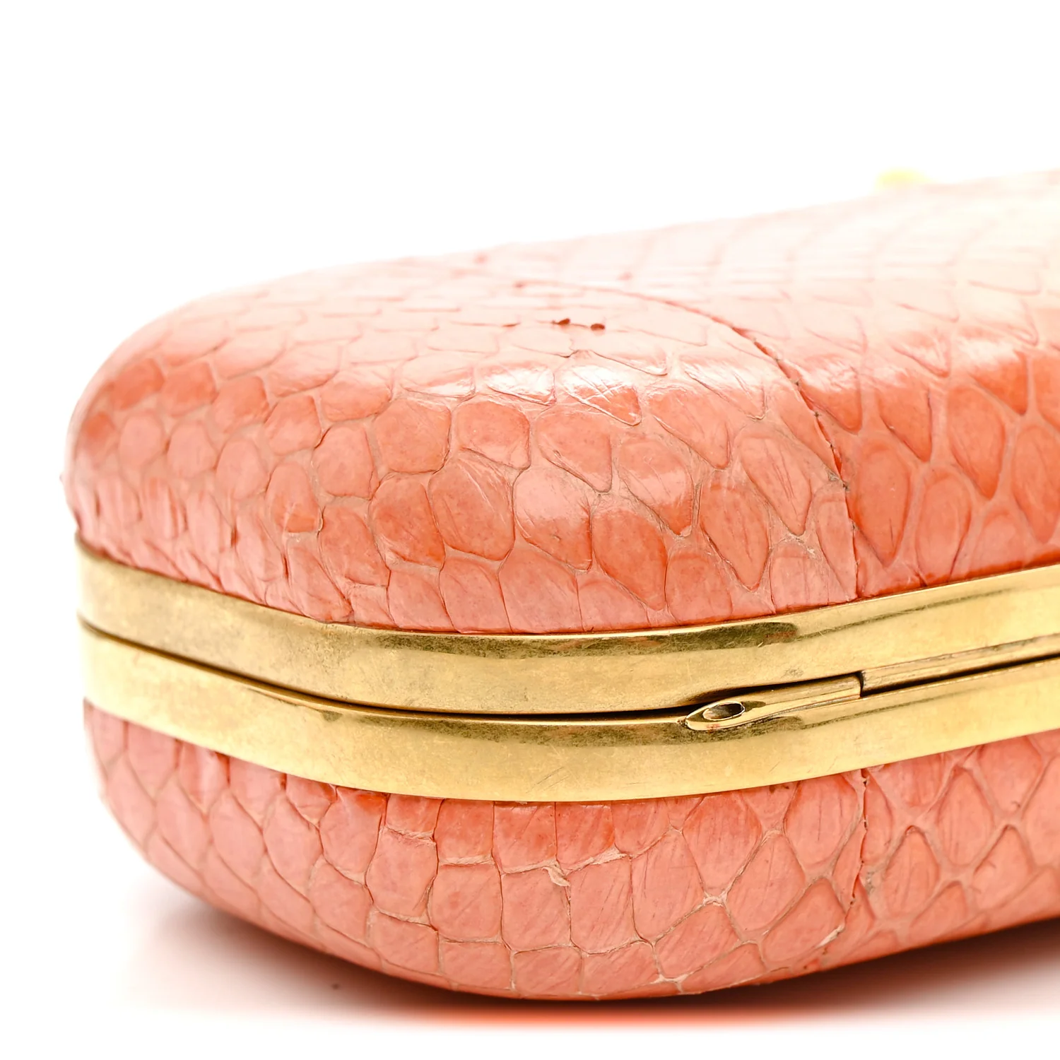 Alexander McQueen Snakeskin Knuckle Box Clutch Orange - Image 9