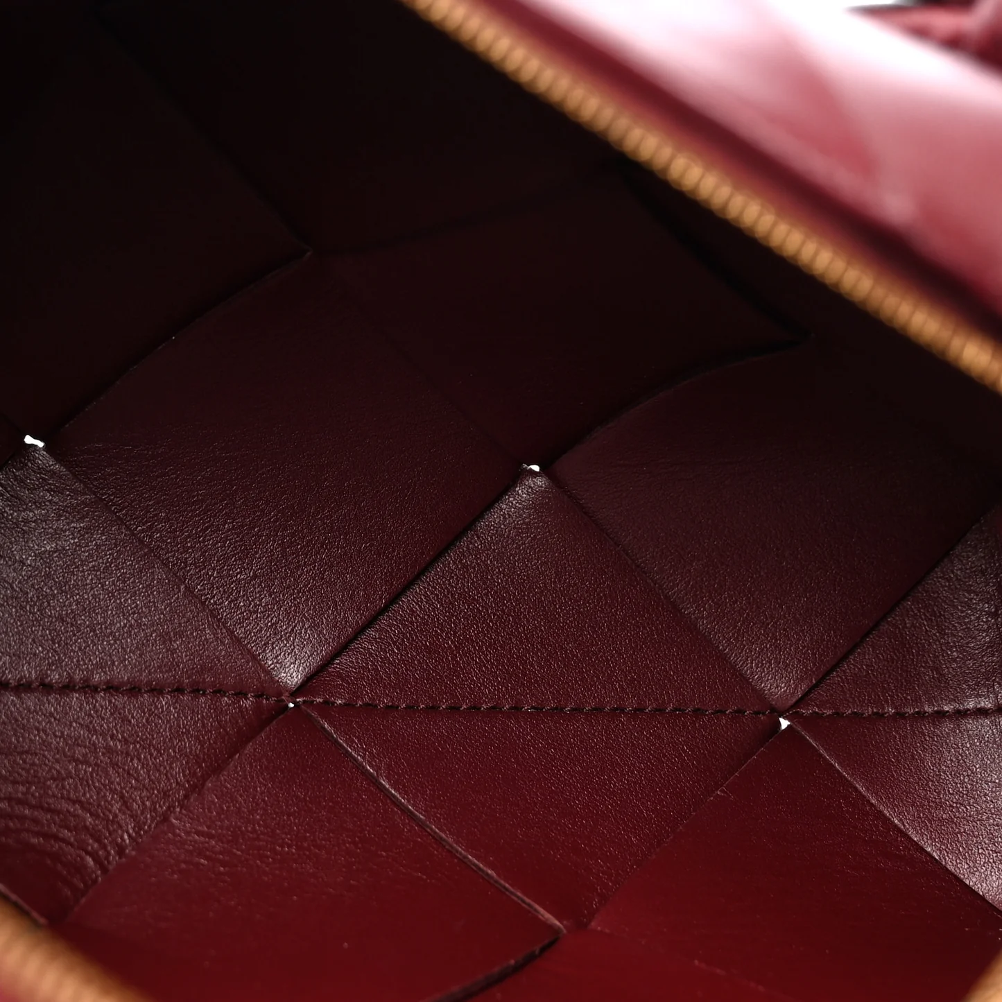 Bottega Veneta Lambskin Maxi Intrecciato Small Cassette Camera Bag Barolo - Image 5