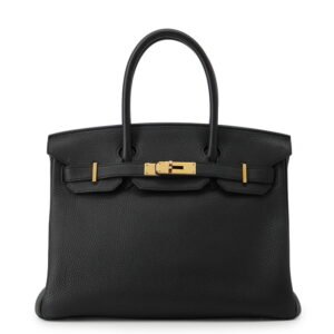 Hermes Birkin 30 Black Pink Togo C Stamp HERMES Handbag Women's