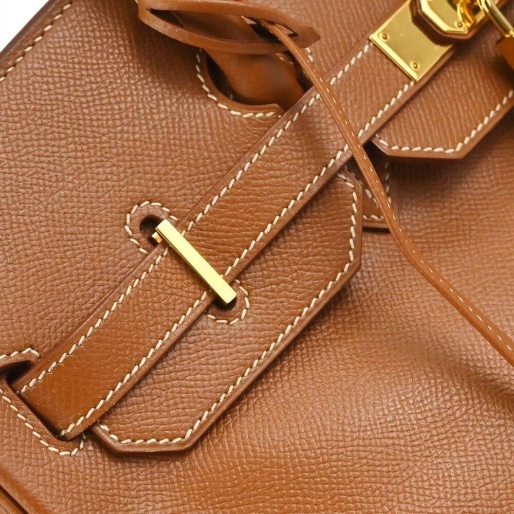 Hermes Birkin Gold Courchevel With Gold Hardware Gold Leather Handbag - Image 8