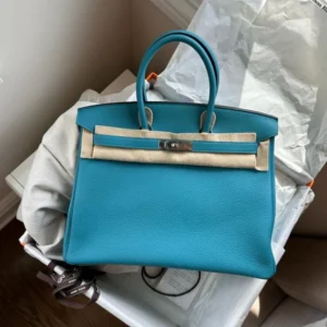 Hermes Birkin 35 in Turquoise Togo Palladium hardware